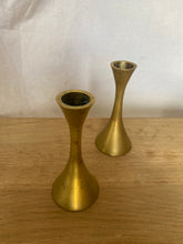 Load image into Gallery viewer, MCM Shiny Brass Candlesticks
