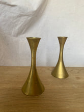 Load image into Gallery viewer, MCM Shiny Brass Candlesticks
